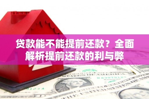 阳新贷款能不能提前还款？全面解析提前还款的利与弊