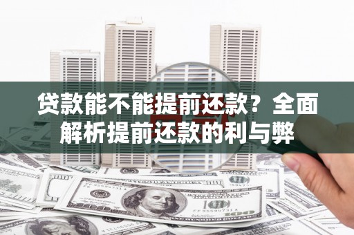 法库贷款能不能提前还款？全面解析提前还款的利与弊