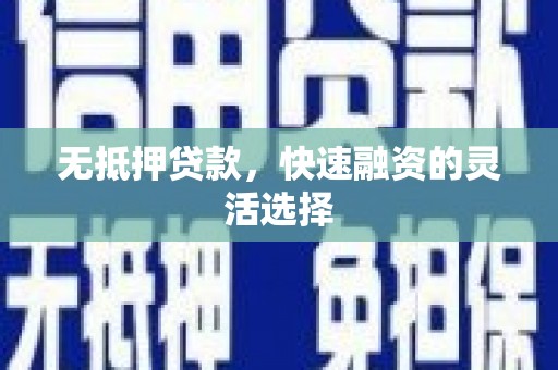 上林无抵押贷款，快速融资的灵活选择
