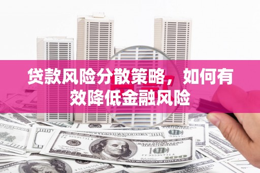 镇原贷款风险分散策略，如何有效降低金融风险