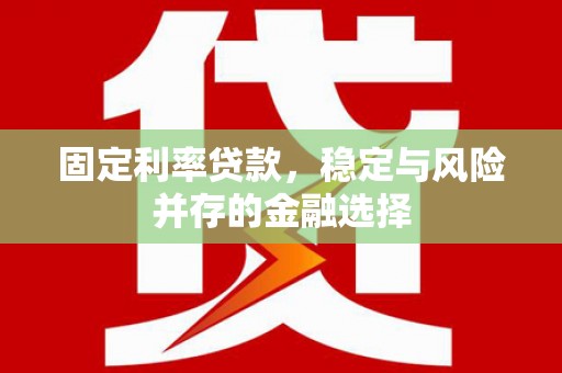 莎车固定利率贷款，稳定与风险并存的金融选择