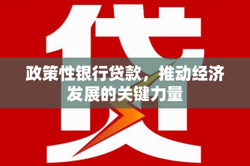 鹤城政策性银行贷款，推动经济发展的关键力量