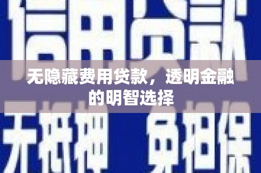 随县无隐藏费用贷款，透明金融的明智选择