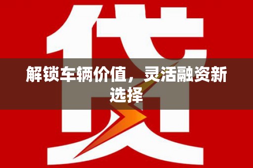 惠济解锁车辆价值，灵活融资新选择